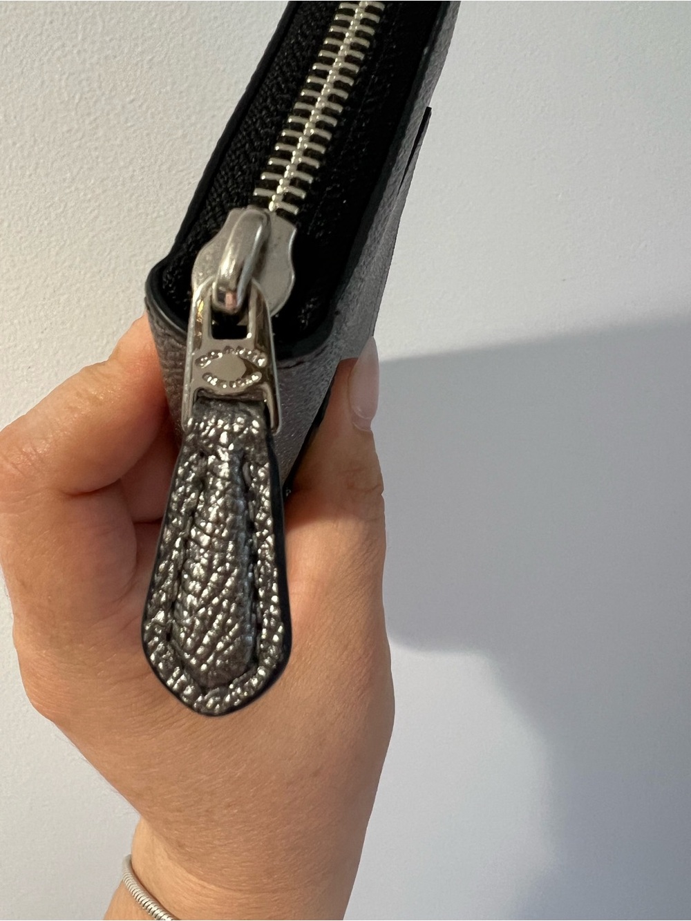 Coach Metallic Charcoal Zip Wallet - Picture 4 of 7